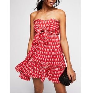 Free People strapless red mini dress